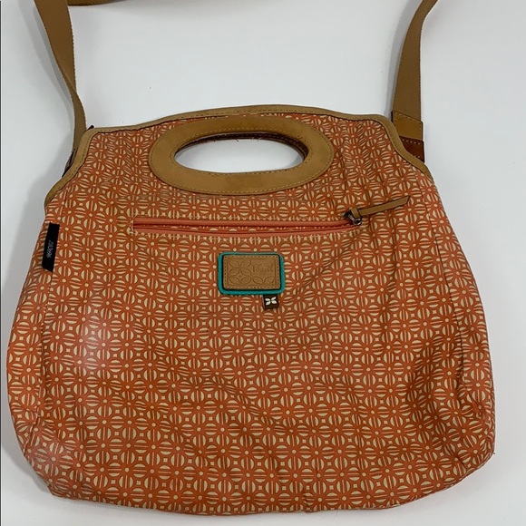 Fossil canvas & leather handbag shoulder strap EUC - Picture 3 of 8